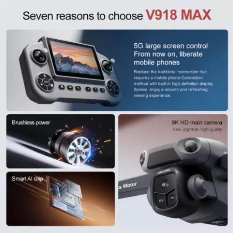 V918 Max GPS Laser Obstacle Av - Drone Gimbal 2 Axis ulasan dan harga